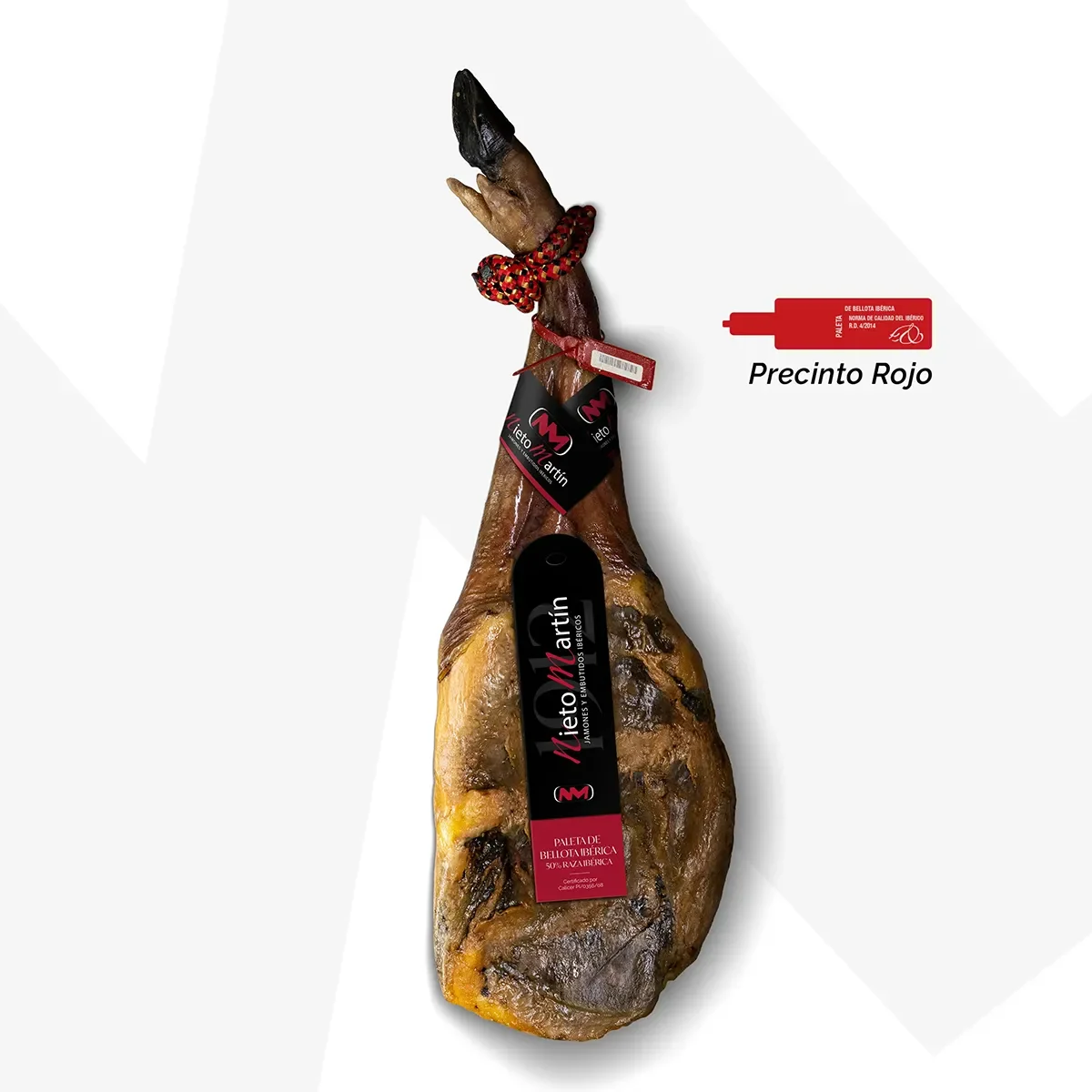 Paleta de Bellota Ibérica 50% Raza Ibérica Nieto Martín, curada lentamente con equilibrio entre sabor y textura