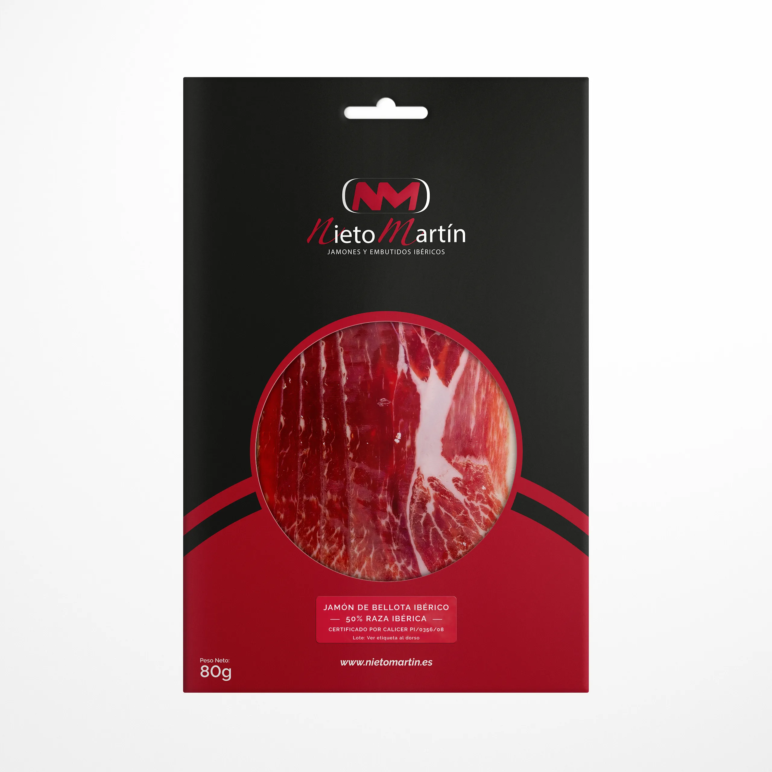 Jamón de Bellota Ibérico 50% Raza Ibérica Loncheado Nieto Martín