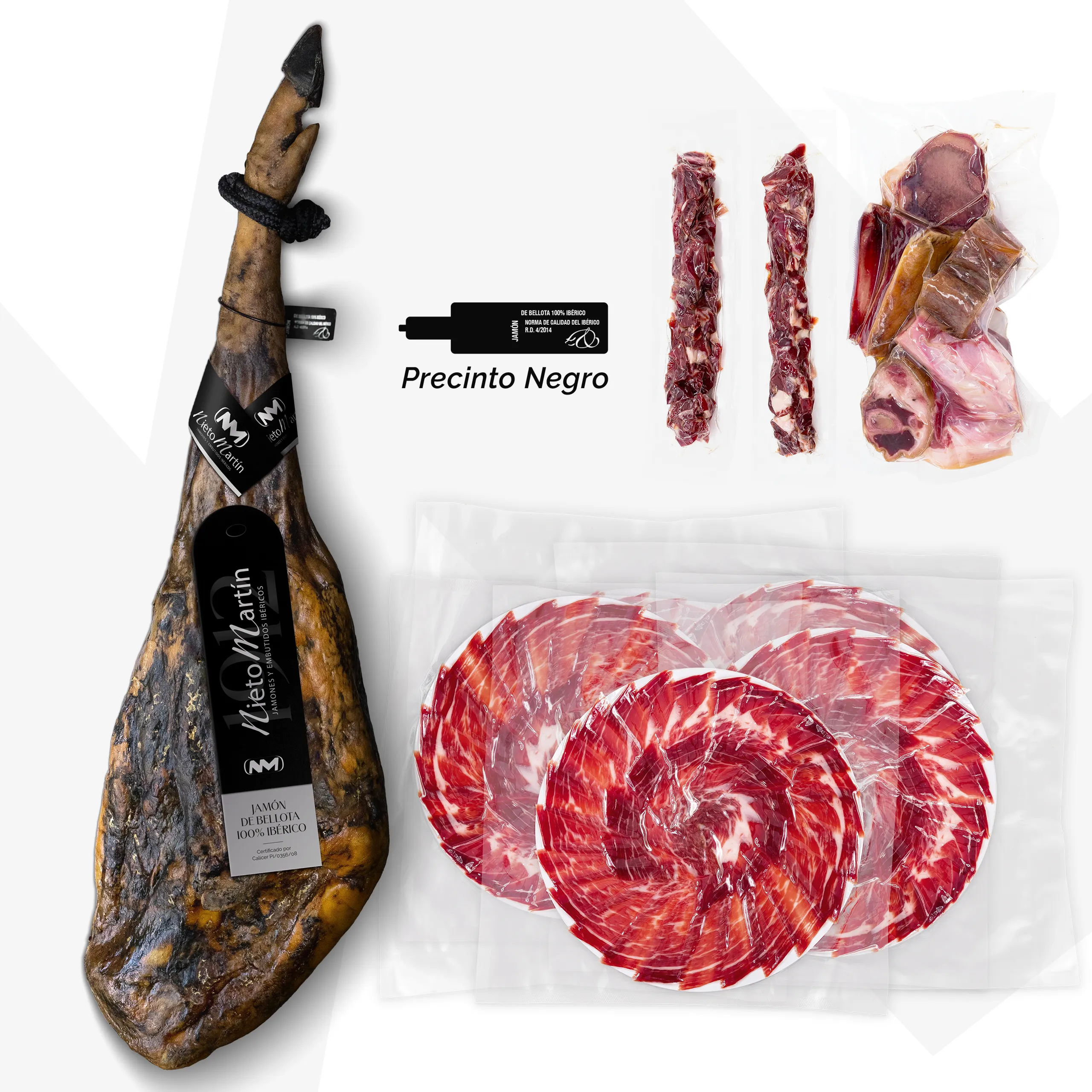 Nieto Martín Jamón de Bellota 100% Ibérico Entero Cortado a Cuchillo