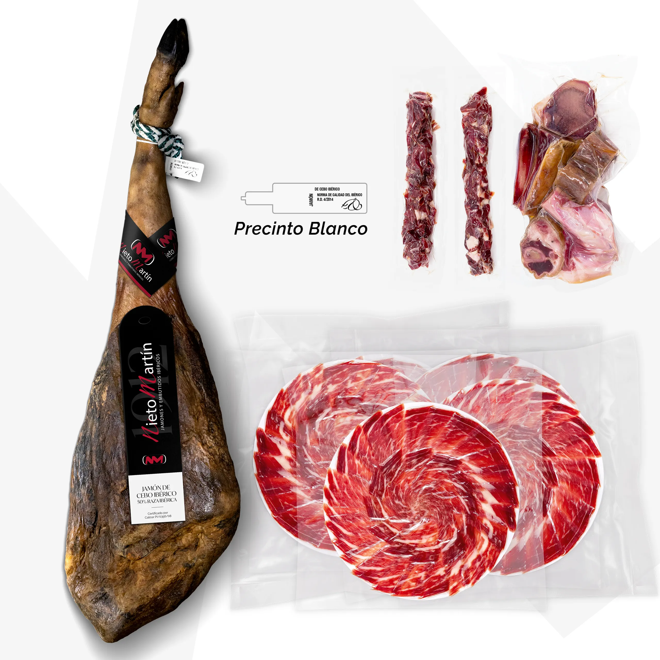 Nieto Martín Jamón de Cebo Ibérico 50% Raza Ibérica Entero Cortado a Cuchillo