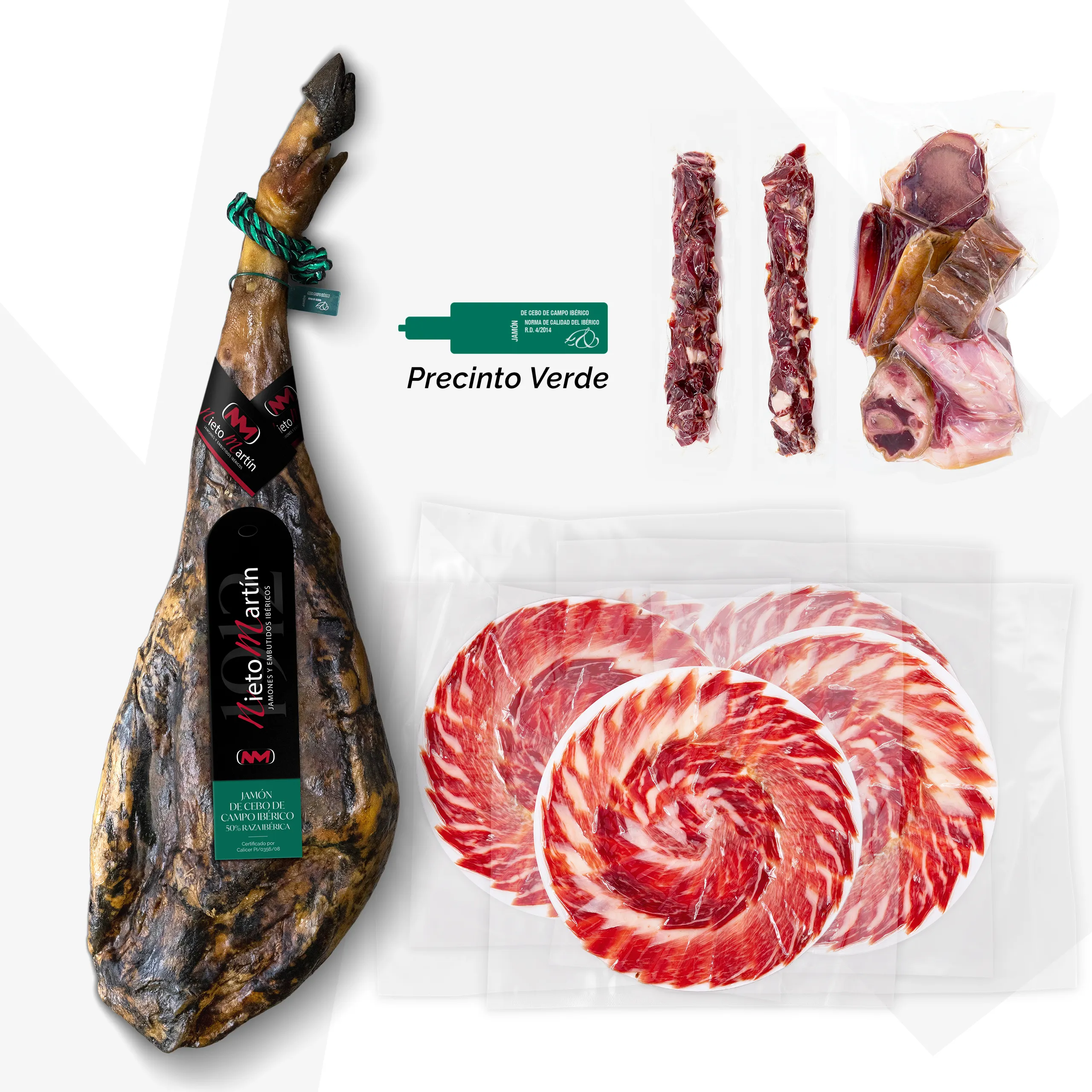 Nieto Martín Jamón de Cebo de Campo Ibérico 50% Raza Ibérica Entero Cortado a Cuchillo